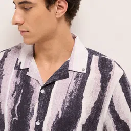 THE BEAR HOUSE Men Abstract Printed Cuban Collar Casual Shirt image 2