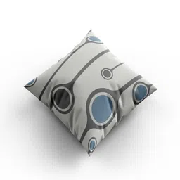 Cushion Villa Grey & Blue Set of 5 Geometric Satin Square Cushion Covers image 2