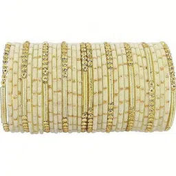 SAND Gold Glass Artificial Stones & Beads Bangle-image-11