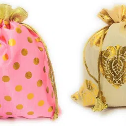 athizay Women Pink, Yellow Potli-picture-17