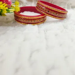 Dhanotiya Set Of 2 Trendy Artificial Stones Studded Bangles image 4