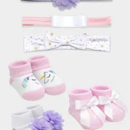 MiArcus Girls Ankle Length Printed Socks & Headband Set Pack of 3-picture-32
