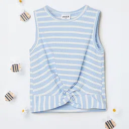 max Kids Striped Round Neck Sleeveless Cotton Top-picture-33