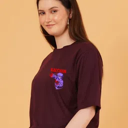 Moda Rapido Women Graphic Printed Round Neck Cotton Oversized T-shirt image 4