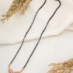 Wynona Rose Gold-Plated Stone Studded & Beaded Mangalsutra-image-8