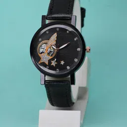 VIRAKTI Women Leather Regular Straps Analogue Watch F-69-FULL BLACK-A-picture-23