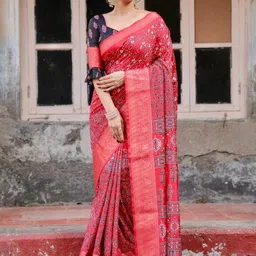 MAHARANI COUTURE Ethnic Motifs Jamdani Saree image 4