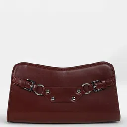 HAUTE SAUCE by Campus Sutra Leather Structured Sling Bag with Bow Detail image 4