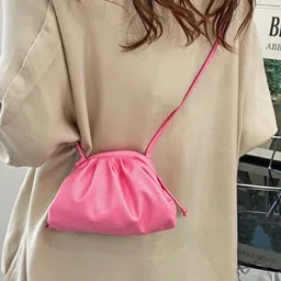 KPOP Pink Solid Polyester Small Casual Shoulder Bag image 5