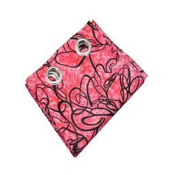 Homefab India Maroon & Black Set of 2 Window Curtain image 2