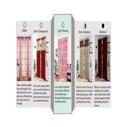 Homefab India Maroon & Black Set of 2 Window Curtain image 4