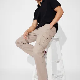 The Souled Store Men Straight Fit Cargos Trousers-image-87