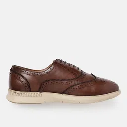 Woodland Men Textured Leather Brogues image 2