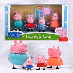 mahi zone Peppa Pig Family Set of 4, Peppa Pig, George, Daddy Pig, Mommy Pig Toys _M1188-picture-48