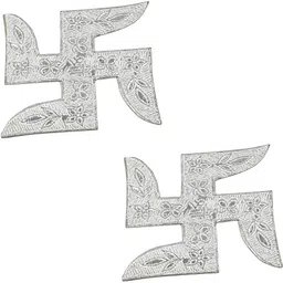 sahiba gems Silver Swastik/Sathiya/Chandi Ka Swastik for Astrology use and Red Book Remedy Decorative Showpiece-3 cm-picture-39