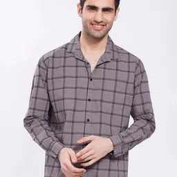 DIVISIVE Comfort Checked Spread Collar Long Sleeves Cotton Shirt-picture-11