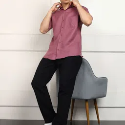 BROWN BROTHERS Men Pack of 2 Solid Spread Collar Casual Shirts image 4