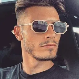 SPADEACES Men Aviator Sunglasses with UV Protected Lens SILVER BLACK HEXAGUN-02 image 4