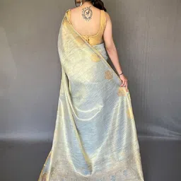 DIVASTRI Ethnic Motifs Woven Design Zari Tissue Saree image 3