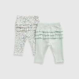 mothercare Infant Girls Pack Of 2 Printed Ankle-Length Leggings-picture-33