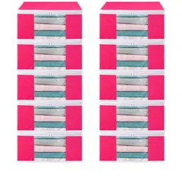 AMAK INC Pink Fabric Multi-Utility Wardrobe Organisers-image-87