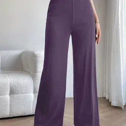 Moda Rapido Women Mid Rise Relaxed Fit Ribbed Trousers-image-14