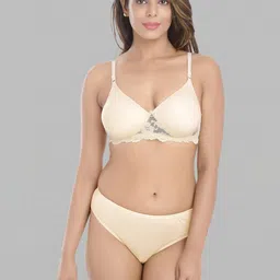 samvar Women Brown Cotton Bra Panty Set for Lingerie Set Undergarments Pack of 1-picture-35