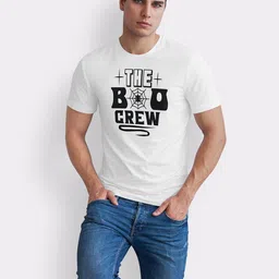 Seekbuylove Men White Typography Printed Bio Finish T-shirt image 5