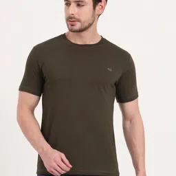 JADE BLUE Men Solid Round Neck Cotton Slim Fit T-shirt-picture-22