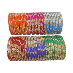 Pasovi Set Of 72 Stone Studded Glass Bangle-picture-41