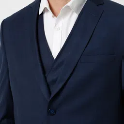 Van Heusen Checked Slim-Fit Single-Breasted Three Piece Party Suit image 3
