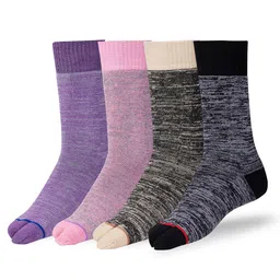 RC. ROYAL CLASS Women Pack Of 4 Patterned Calf Length Thumb Thermal Socks image 1