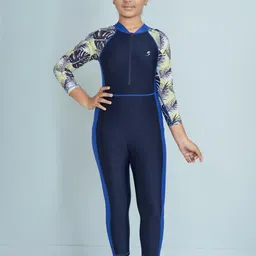 Muhuratam Girls Navy Blue Nylon Swimwear-image-18