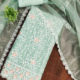 KIMISHA Embroidered Organza Unstitched Dress Material-picture-29