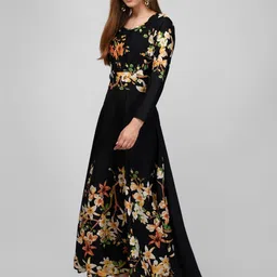 RC NEOEN Floral Print Crepe Fit & Flare Maxi Dress image 4