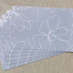 Home Centre Meadows Theme Blue & White 6 Pieces Floral Printed Table Placemats image 3