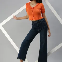 SHOWOFF Puff Sleeve Ruffles Crop Top image 3