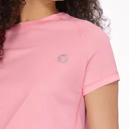 technosport Women Solid Round Neck Polyester Pink T-Shirt image 4