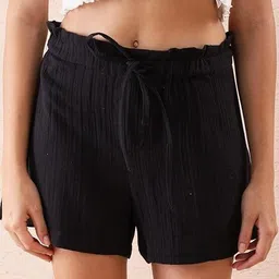 design me fashion and craft Solid Women Black Regular Shorts image 4