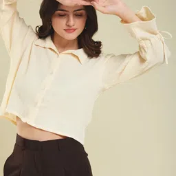 j turritopsis Women Regular Fit Solid Casual Shirt image 4