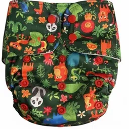 ger enterprises Washable Reusable Adjustable Baby Cloth Diapers Waterproof Multicolor Set of 3 image 2