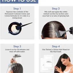 thriveco Permanent Color Creme | No Ammonia | No PPD | Powered by HYAPLEX™ , Dark Brown , Dark Brown image 3