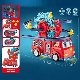 goyal's Fire Rail Duck Slide, Funny Automatic Stair-Climbing Ducklings Race Track Set image 3