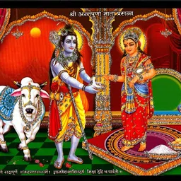 deshkart ANNAPURNA SHIVA Laminated Photo (7x5 inch) on Wood Base With Back Support Mount Religious Frame-picture-45