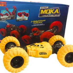 shizuha MOKA 2-Sided Stunt RC Car, 1:16 Scale 4WD Remote Control Vehicle, Yellow, 2.4GHz-picture-12