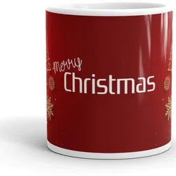 festivecraft Present Christmas Gift Coffee for Family and Friends – Festive Ribbon Design Ceramic Coffee Mug image 2