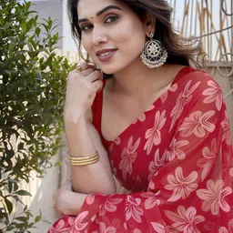 KALINI Floral Printed Saree image 5