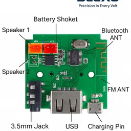 blexo TG113 Bluetooth Speaker Board 5V FM USB SD AUX Module with JST Wires (Pack of 2) Micro Controller Board Electronic Hobby Kit image 3