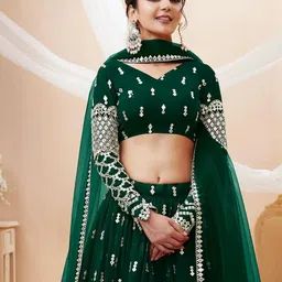 trijal fab Embroidered Semi Stitched Lehenga Choli image 3