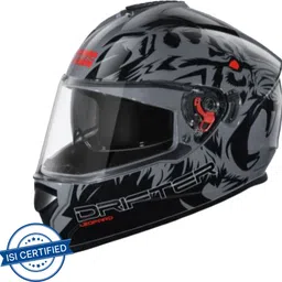 studds Drifter D2 Full Face Helmet with Clear Visor (Grey N9, L) Motorbike Helmet-picture-21